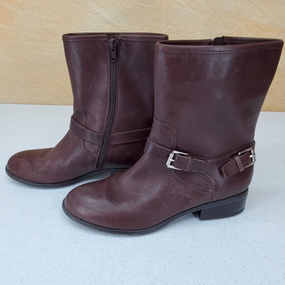 Lauren Ralph Lauren Boots Women Size 6B Brown Leather Mesi Ankle Equestrian Moto - Picture 8 of 12